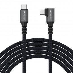 Wozinsky WPS1-UY41S USB-C Thunderbolt 4 240W kampinis kabelis 1,5 m 4K - juodas