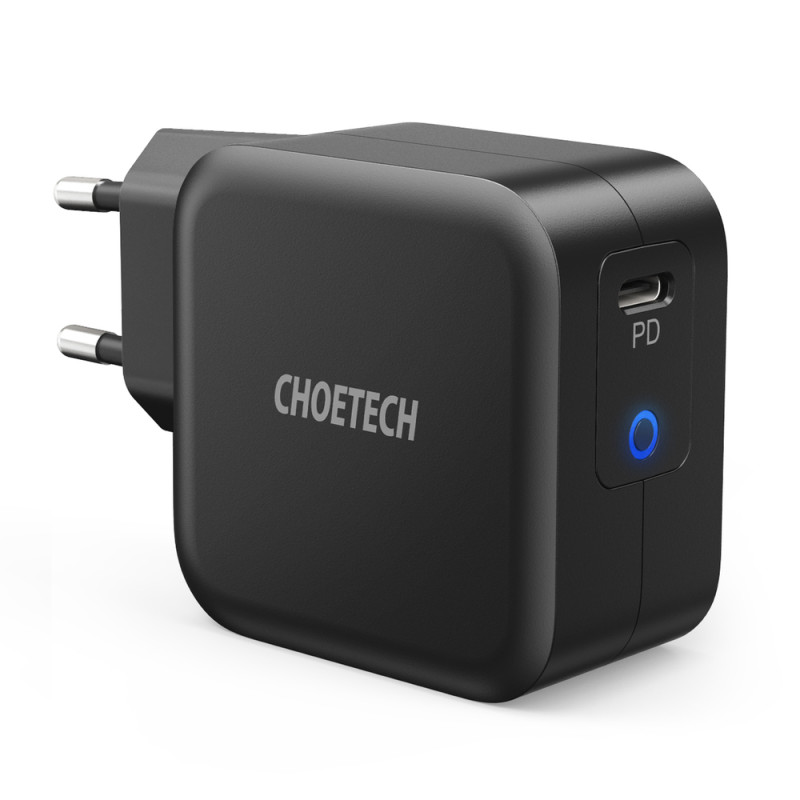 Choetech greitas GaN USB Type C įkroviklis 61W 3A Power Delivery juodas (Q6006)