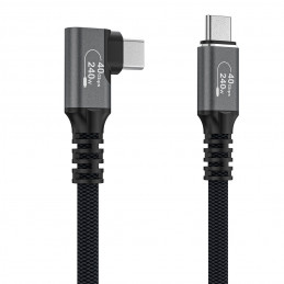 „Wozinsky WPS3-UY41S“ USB-C „Thunderbolt 4“ 240 W 1 m 4K kampinis kabelis – juodas