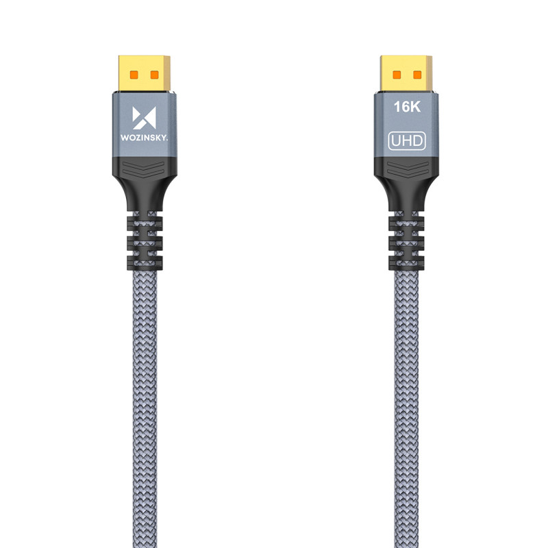 „Wozinsky WPS-16AYL3S DisplayPort 2.1“ kabelis, sertifikuotas VESA, 80 Gb/ s, 16K@60Hz, 8K@120Hz, 4K@240Hz, HDR HDCP DSC...
