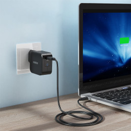 Choetech greitas GaN USB Type C įkroviklis 61W 3A Power Delivery juodas (Q6006)
