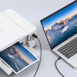 Wozinsky WKDDY2S USB-B - USB-C kabelis 2m - juodas