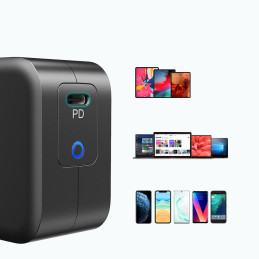 Choetech greitas GaN USB Type C įkroviklis 61W 3A Power Delivery juodas (Q6006)