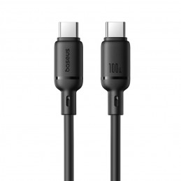„Baseus Silky“ serijos 100 W USB-C – USB-C laidas 1 m – juodas