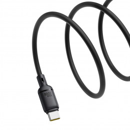 „Baseus Silky“ serijos 100 W USB-C – USB-C laidas 1 m – juodas