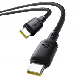 „Baseus Silky“ serijos 100 W USB-C – USB-C laidas 1 m – juodas