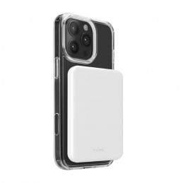 „Puro Mag Plus“ išorinė baterija, 5000 mAh, 20 W, Qi2, suderinama su „MagSafe“ 1 USB-C maitinimo šaltiniu – balta