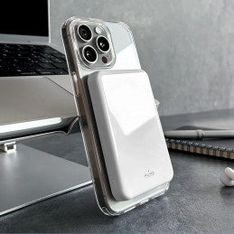 „Puro Mag Plus“ išorinė baterija, 5000 mAh, 20 W, Qi2, suderinama su „MagSafe“ 1 USB-C maitinimo šaltiniu – balta