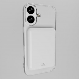 „Puro Power Mag“ išorinė baterija, 5000 mAh, 20 W, su maitinimo šaltiniu, USB-C, balta