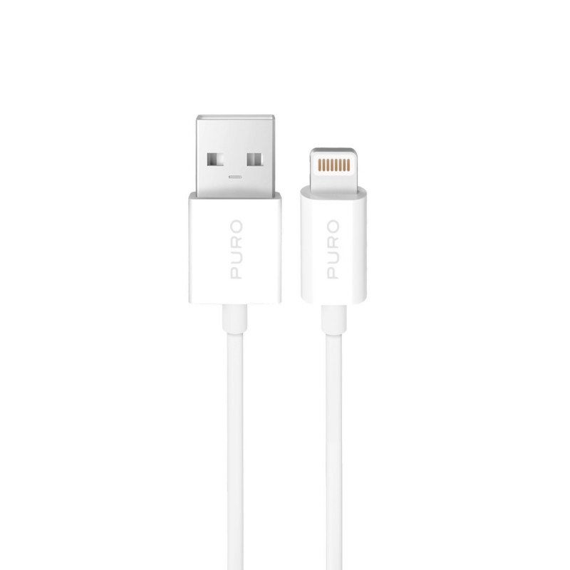 „Puro TPE 12W USB-A“ – „Lightning“ laidas, 2 m, baltas
