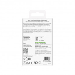 „Puro TPE 12W USB-A“ – „Lightning“ laidas, 2 m, baltas