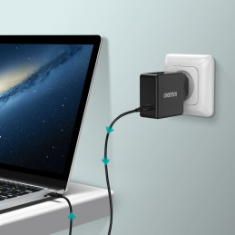 Choetech greitas USB Type C PD sieninis įkroviklis 60W 3A juodas (Q4004-EU)