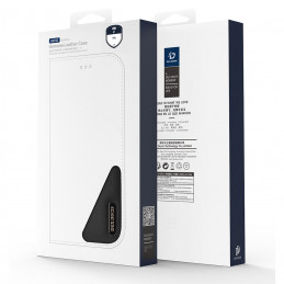 „Dux Ducis Hivo“ iPhone 16e dėklas su atverčiamu dangteliu ir RFID apsauga – juodas