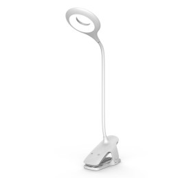 Belaidė LED skaitymo lempa su segtuku + baltas mikro USB laidas