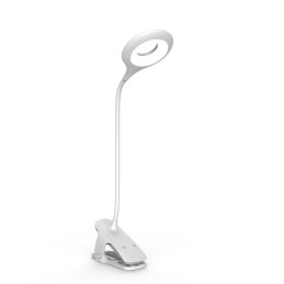 Belaidė LED skaitymo lempa su segtuku + baltas mikro USB laidas