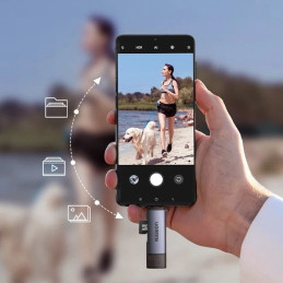 Ugreen CM185 50706 skaitytuvas, skirtas SD / micro SD kortelėms USB-A 3.0 / USB-C 3.0 - pilka