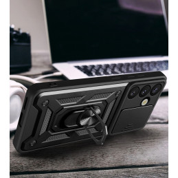 „Hybrid Armor Camshield“ su stovu ir kameros dangteliu, skirtas „Nothing Phone“ (3a) 5G – juodas
