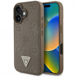 „Guess“ grūdėto karšto spaudimo „Peony“ trikampio logotipo „MagSafe iPhone 16“ dėklas – rudas