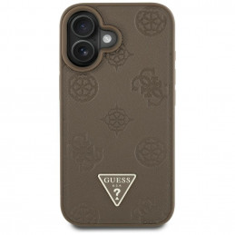 „Guess“ grūdėto karšto spaudimo „Peony“ trikampio logotipo „MagSafe iPhone 16“ dėklas – rudas