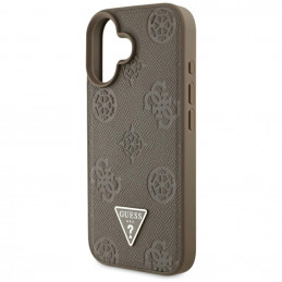 „Guess“ grūdėto karšto spaudimo „Peony“ trikampio logotipo „MagSafe iPhone 16“ dėklas – rudas