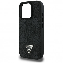 „Guess“ grūdėto karšto spaudimo „Peony“ trikampio logotipo „MagSafe“ dėklas, skirtas „iPhone 16 Pro Max“ – juodas
