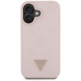 „Guess“ grūdėto karšto spaudimo „Peony“ trikampio logotipo „MagSafe iPhone 16“ dėklas – rožinis