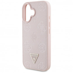 „Guess“ grūdėto karšto spaudimo „Peony“ trikampio logotipo „MagSafe iPhone 16“ dėklas – rožinis