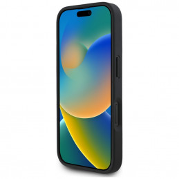 „Guess“ „Grained Roses Big 4G“ logotipo dėklas, skirtas „iPhone 16“ – juodas