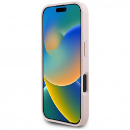 „Guess“ „Grained Roses“ didelio 4G logotipo „iPhone 16“ dėklas – rožinis