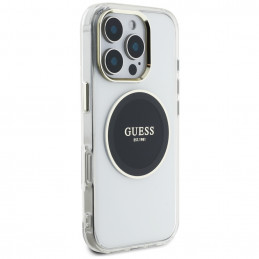 „Guess IML Metal Colored Circle Classic Logo MagSafe“ dėklas, skirtas „iPhone 16 Pro“ – juodas