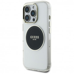 „Guess IML Metal Colored Circle Classic Logo MagSafe“ dėklas, skirtas „iPhone 16 Pro Max“ – juodas
