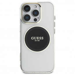 „Guess IML Metal Colored Circle Classic Logo MagSafe“ dėklas, skirtas „iPhone 16 Pro Max“ – juodas