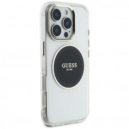 „Guess IML Metal Colored Circle Classic Logo MagSafe“ dėklas, skirtas „iPhone 16 Pro Max“ – juodas