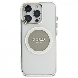 „Guess IML Metal Colored Circle Classic Logo MagSafe“ dėklas, skirtas „iPhone 16 Pro Max“ – pilkas