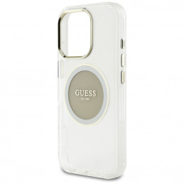 „Guess IML Metal Colored Circle Classic Logo MagSafe“ dėklas, skirtas „iPhone 16 Pro“ – pilkas