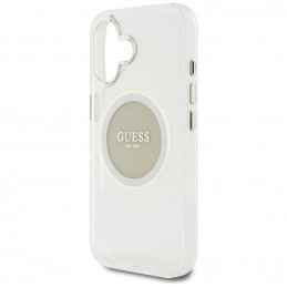„Guess IML Metal Colored Circle Classic Logo MagSafe“ dėklas, skirtas iPhone 16 – pilkas