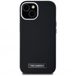 „Karl Lagerfeld FW Metal Plate MagSafe“ dėklas, skirtas „iPhone 15“ – juodas