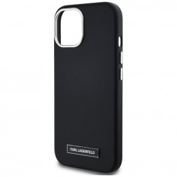 „Karl Lagerfeld FW Metal Plate MagSafe“ dėklas, skirtas „iPhone 15“ – juodas