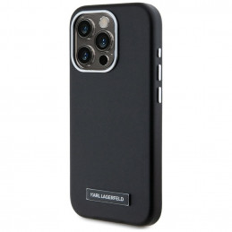 „Karl Lagerfeld FW Metal Plate MagSafe“ dėklas, skirtas „iPhone 15 Pro“ – juodas