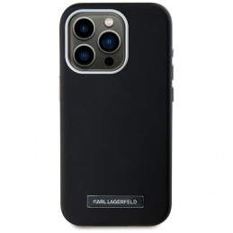 „Karl Lagerfeld FW Metal Plate MagSafe“ dėklas, skirtas „iPhone 15 Pro“ – juodas