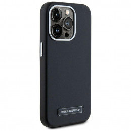 „Karl Lagerfeld FW Metal Plate MagSafe“ dėklas, skirtas „iPhone 15 Pro“ – juodas