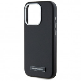 „Karl Lagerfeld FW Metal Plate MagSafe“ dėklas, skirtas „iPhone 15 Pro“ – juodas