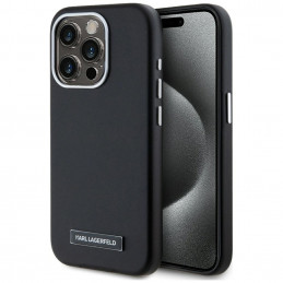 „Karl Lagerfeld FW Metal Plate MagSafe“ dėklas, skirtas „iPhone 15 Pro Max“ – juodas