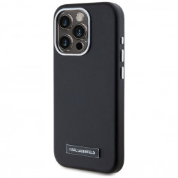 „Karl Lagerfeld FW Metal Plate MagSafe“ dėklas, skirtas „iPhone 15 Pro Max“ – juodas