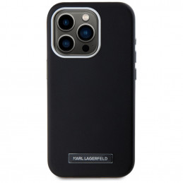 „Karl Lagerfeld FW Metal Plate MagSafe“ dėklas, skirtas „iPhone 15 Pro Max“ – juodas