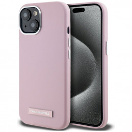 „Karl Lagerfeld FW Metal Plate MagSafe“ dėklas, skirtas „iPhone 15“ – rožinis