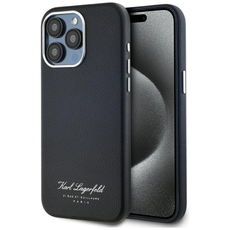 „Karl Lagerfeld“ viešbučio RSG dėklas, skirtas „iPhone 15 Pro“ – juodas
