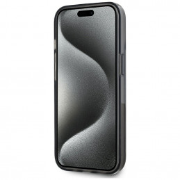 Karl Lagerfeld Liquide Glitter Monogram Gradient iPhone 15 dėklas – juodas