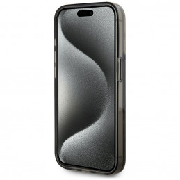Karl Lagerfeld „Liquide Glitter Monogram Gradient“ dėklas, skirtas iPhone 15 Pro – juodas