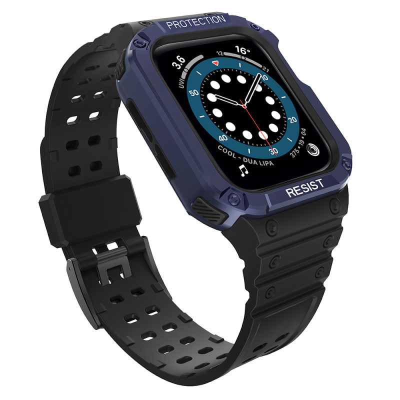 Apsaugokite dirželio juostą su dėklu, skirtu Apple Watch 7 / 6 / 5 / 4 / 3 / 2 / SE (41 / 40 / 38 mm) dėklas, šarvuotas ...